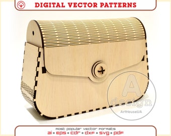 Clutch bag, Evening bag, Wooden bag, Silk clutch, Wooden clutch, Clutch purse, Handmade handbag, Plywood clutch, Laser cut, Cnc file, Cl-6