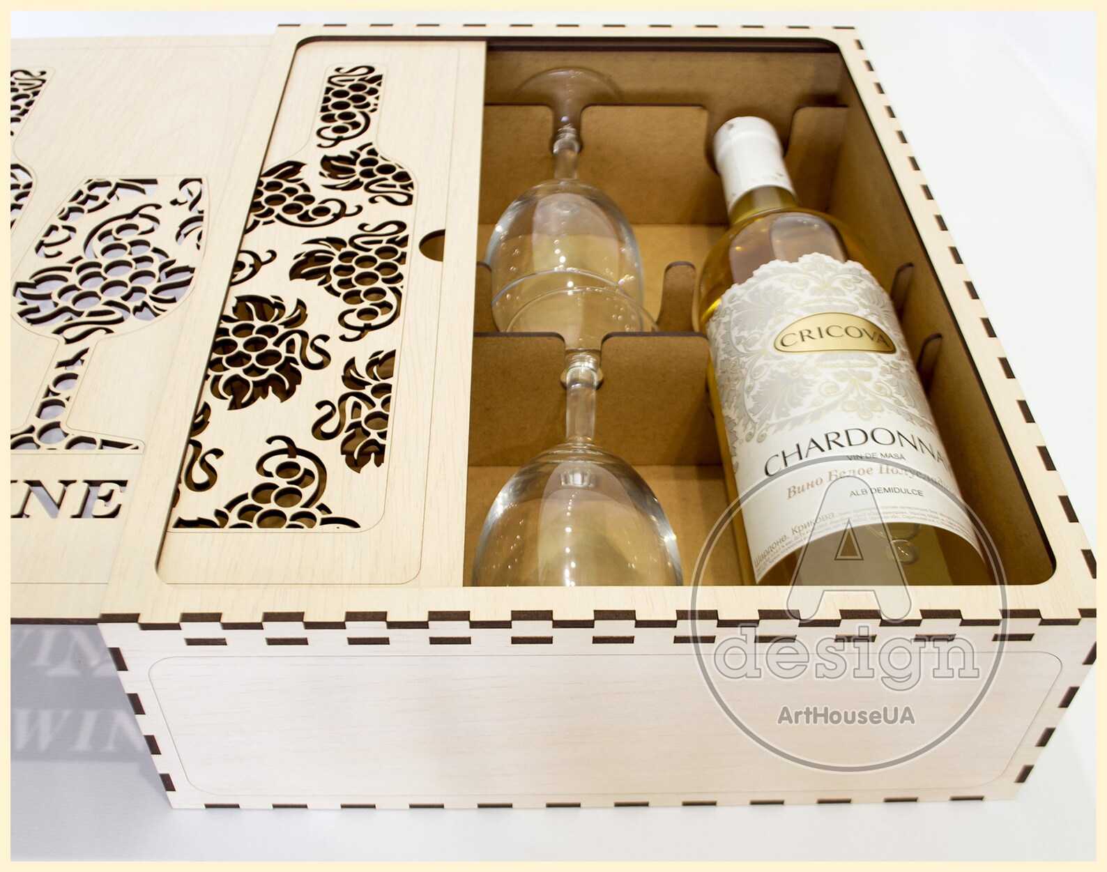 Wine Box Vector Wineboxv24 Wine Box Laser Cut File Plywood Etsy