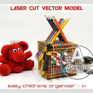 Wooden desk organizer, Docking station, Wooden organizer for baby, Laser cut vector model, Instant download, Cnc cut file.