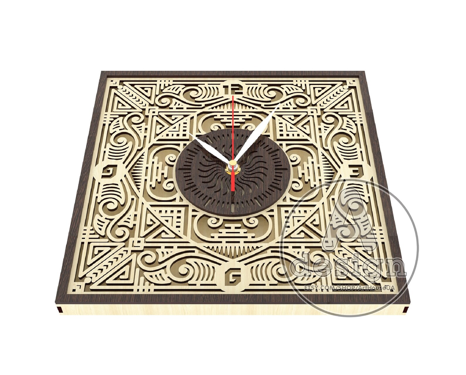 Wall Clock Pattern Clock Vector Clock Laser Cut Laser Cut | Etsy