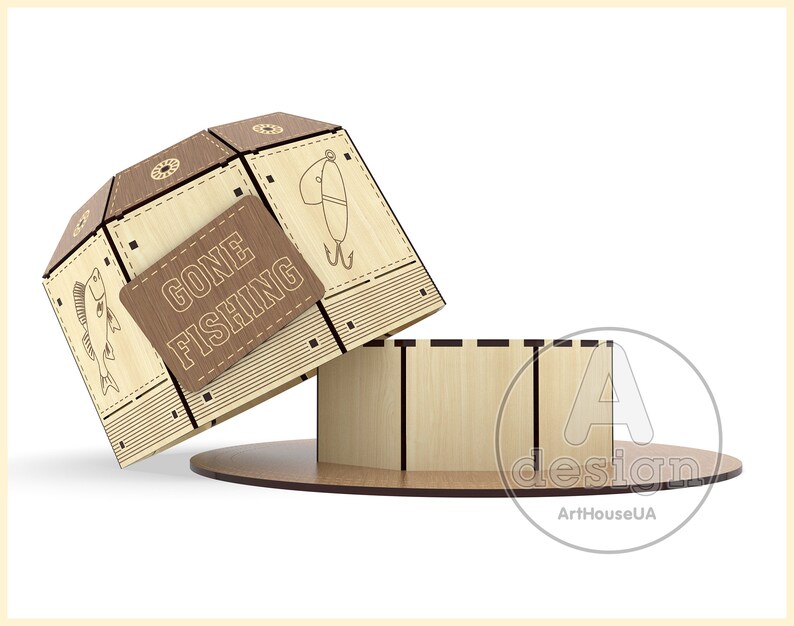 Gone Fishing Hat Box Vector File Laser Cut Machines and Etsy