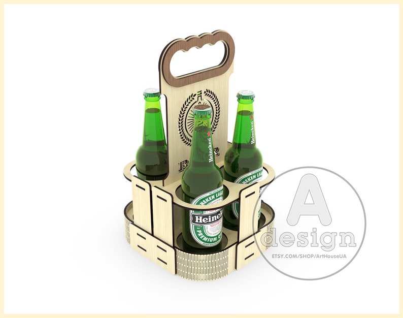 Download Beer holder box BHB-V4P Laser cut vector Beer bottle | Etsy