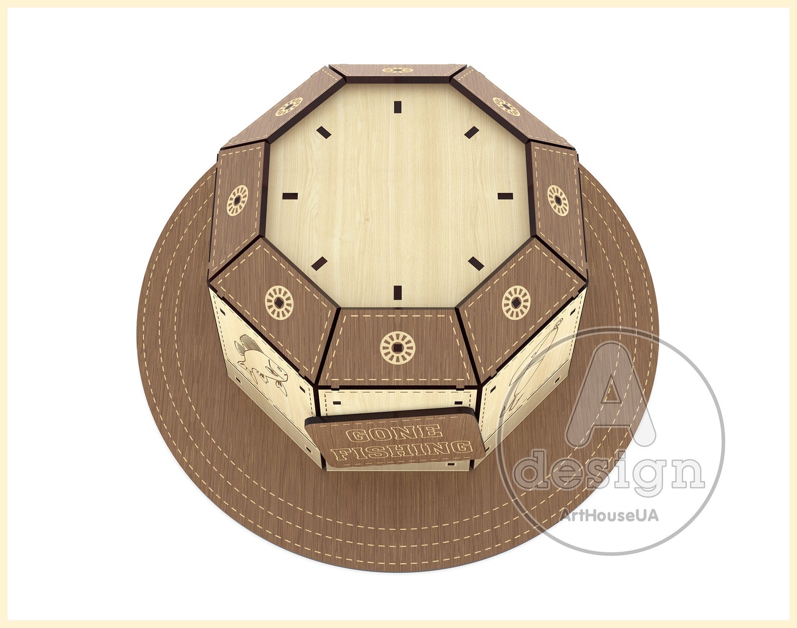 Gone Fishing Hat Box Vector File Laser Cut Machines and Etsy