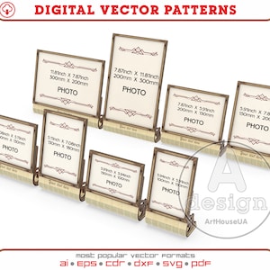Photo frame laser cut vector file, Photo frame Glowforge ready SVG file, Modern photo holder, Picture Frame Stand, Photo table stand BVer.2