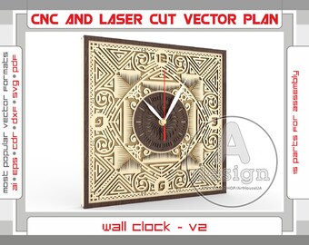 Vector File for Laser Cut Wall Clock Pattern