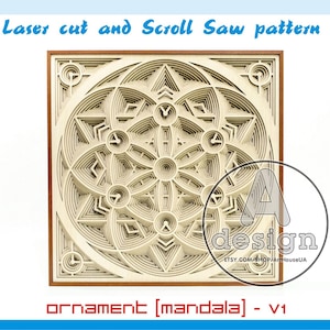 Mandala vector, Mandala Scroll Saw pattern, Mandala Laser cut, Scroll Saw PDF, Multilayered Mandala, Mandala Cnc, Mandala SVG, MLP-V1