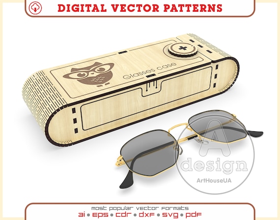 Glasses Storage Case SVG Laser Cut File Wooden Eyeglass Holder Box Design