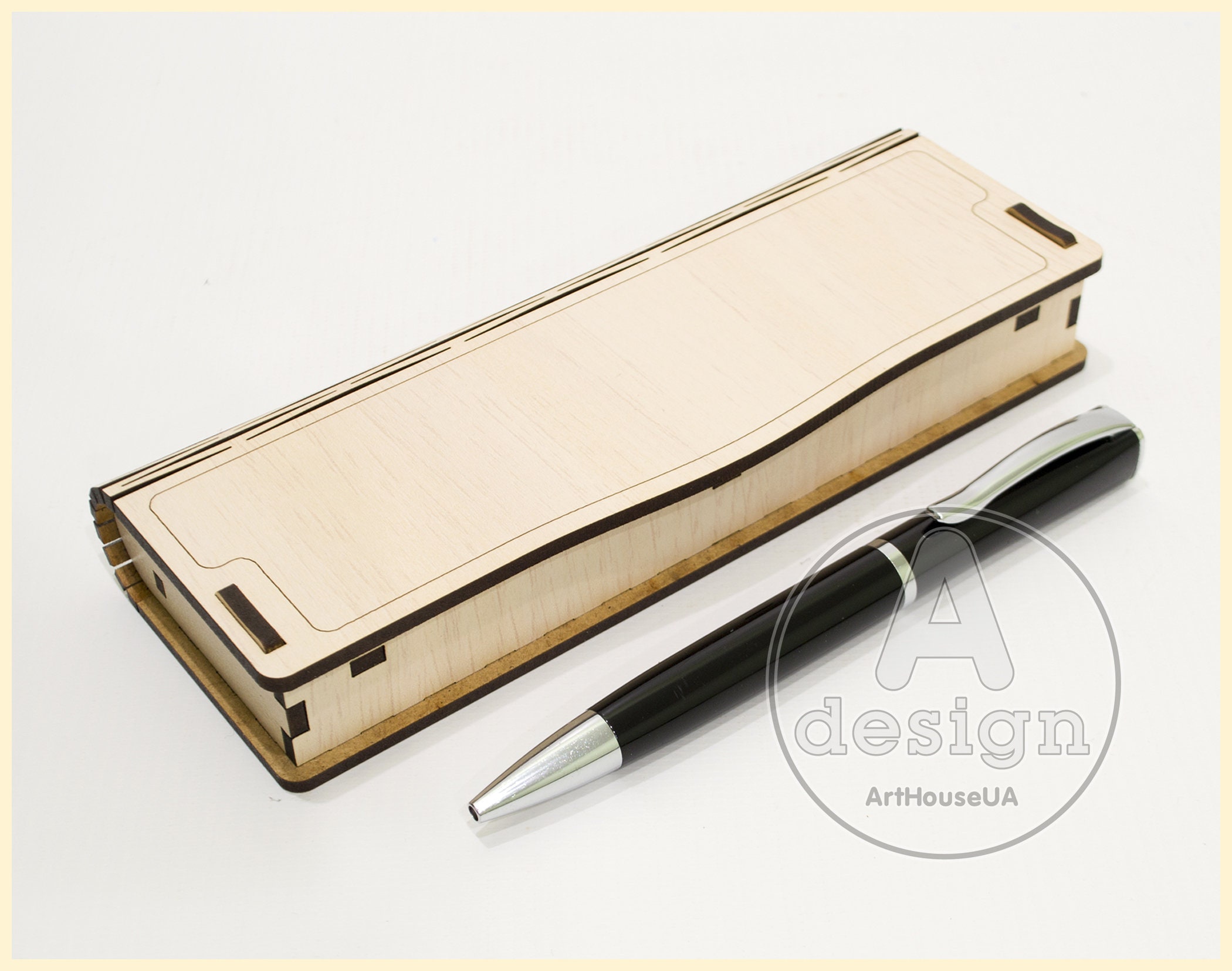 Wooden Pen Case Pen Box Pen Case Luxury Pen Case Vector Plan Laser Cut Vector Model Instant Download Pen Holder Cnc Cut File Ph 1