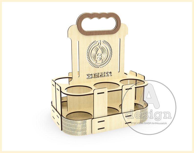 Download Beer holder box BHB-V6P Laser cut vector Beer bottle | Etsy