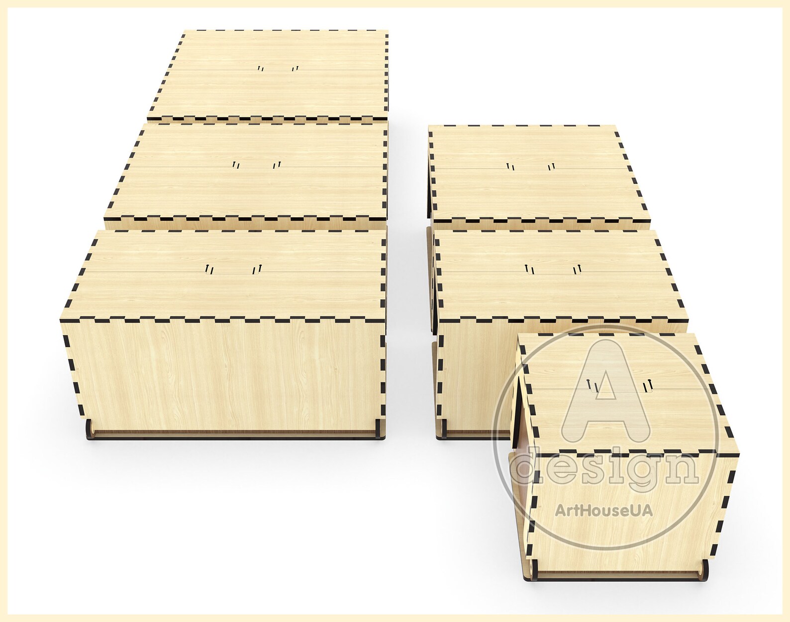 Size Box Animation Tutorial 6 Different Sizes Boxes With Flip up Lid Vector File for Laser - Etsy