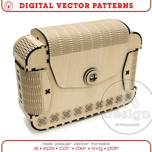 Clutch Tasche, Abendtasche, Holztasche, Seidentasche, Holztasche, Clutch Geldbörse, Handgemachte Handtasche, Sperrholztasche, Laser geschnitten, Cnc-Datei, Cl-28
