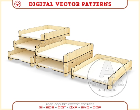 Modular A4 Paper Desk Organizer Laser Cut Vector File SVG Office Storage System