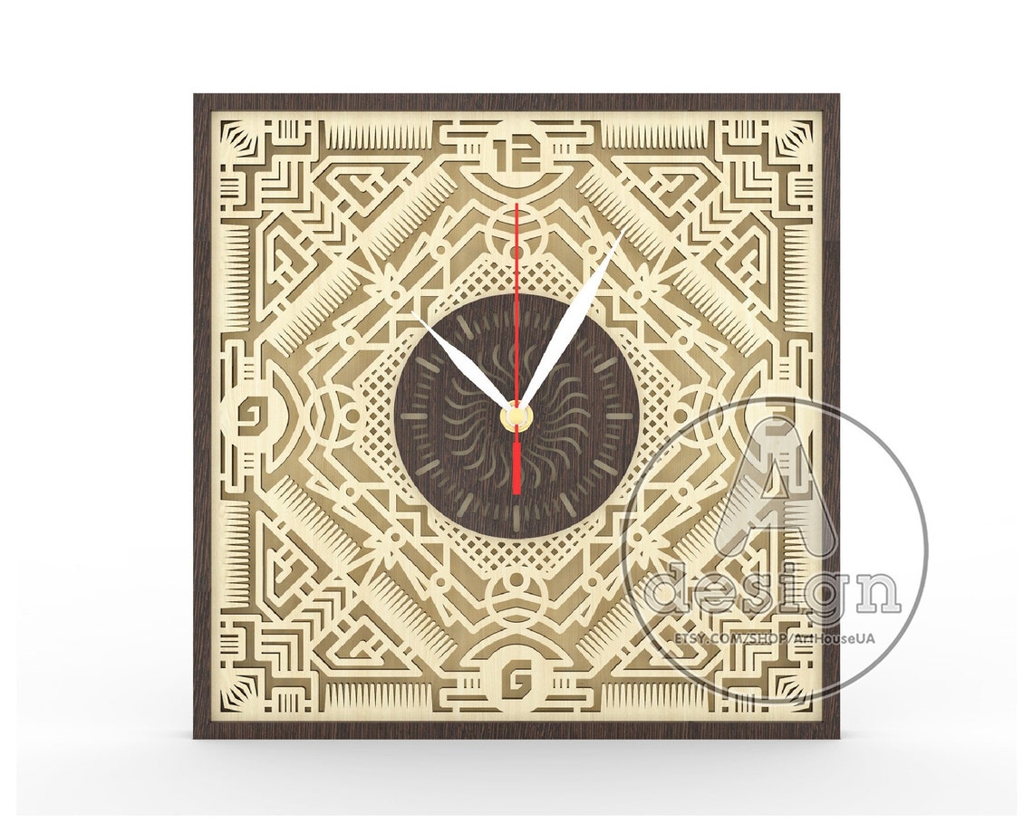 Wall Clock Laser Cut Pattern Vector File - Etsy