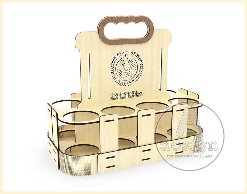 Download Beer holder box BHB-V8P Laser cut vector Beer bottle | Etsy