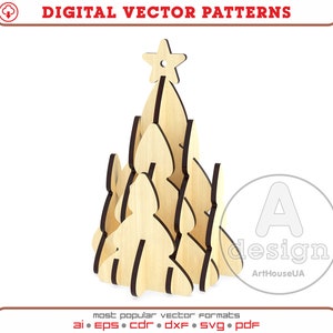 Christmas tree, Christmas decoration, Christmas tree vector file, Christmas tree laser file, Christmas tree SVG, Christmas tree DXF, CT-1