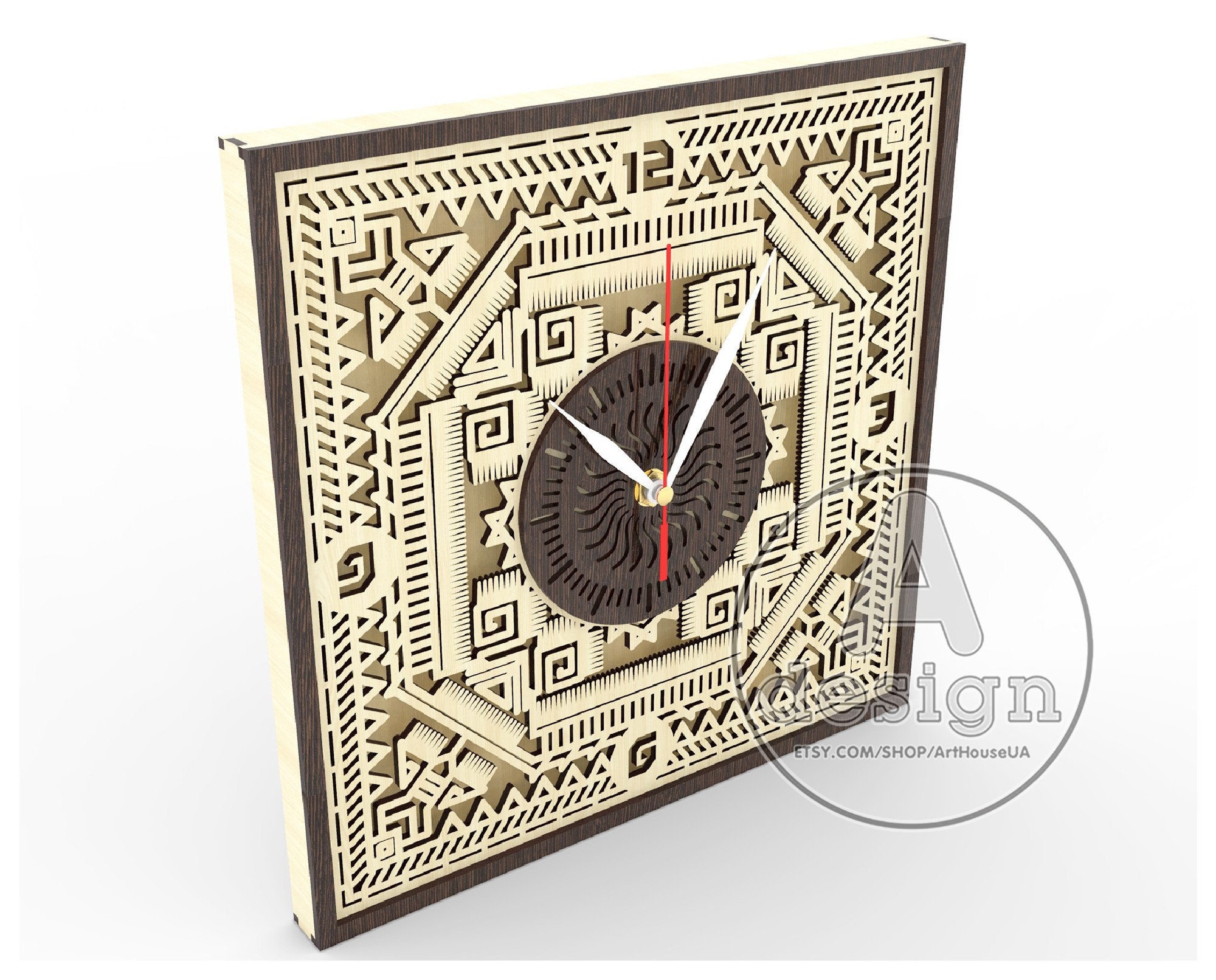 Wall Clock Laser Cut Pattern Digital Vector File Instant Download - Etsy