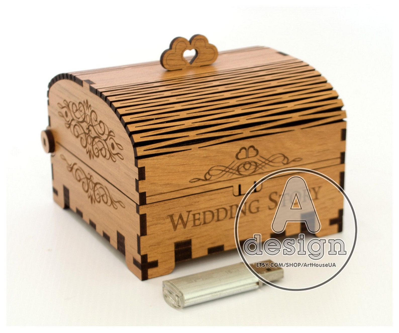 Box for USB Vector Wedding Story Usb Case Box Laser Cut - Etsy