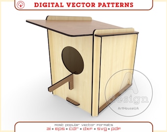 Birdhouse SVG vector file for laser cutting no glue like 3d puzzle, Glowforge birdhouse ready files, Birdhouse laser cut Dxf,Pdf,Svg,Cnc.