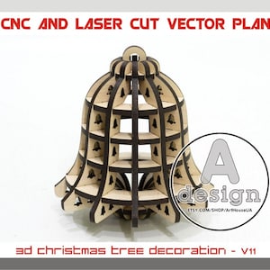 3D Weihnachtsschmuck, Weihnachtsbaumschmuck, Weihnachtsdekoration, Weihnachtsbaumspielzeug, Laser geschnittene Dateien, Cnc-Datei, CTD-11