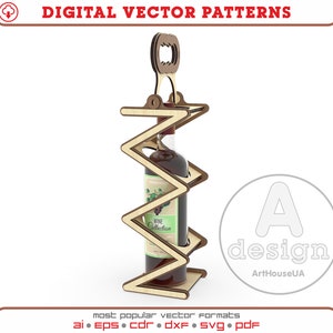 File vettoriale tagliato al laser della scatola del vino, portabottiglie di vino, file SVG pronto per il laser della scatola del vino, scatola del vino in compensato, scatola della linea in legno, portabottiglie, Ver.58