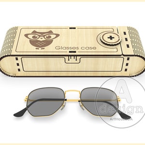 Glasses Storage Case SVG Laser Cut File Wooden Eyeglass Holder Box Design image 3