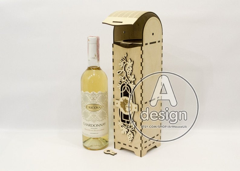 Wine box Wood wine box Plywood wine box Vine box Wine Etsy