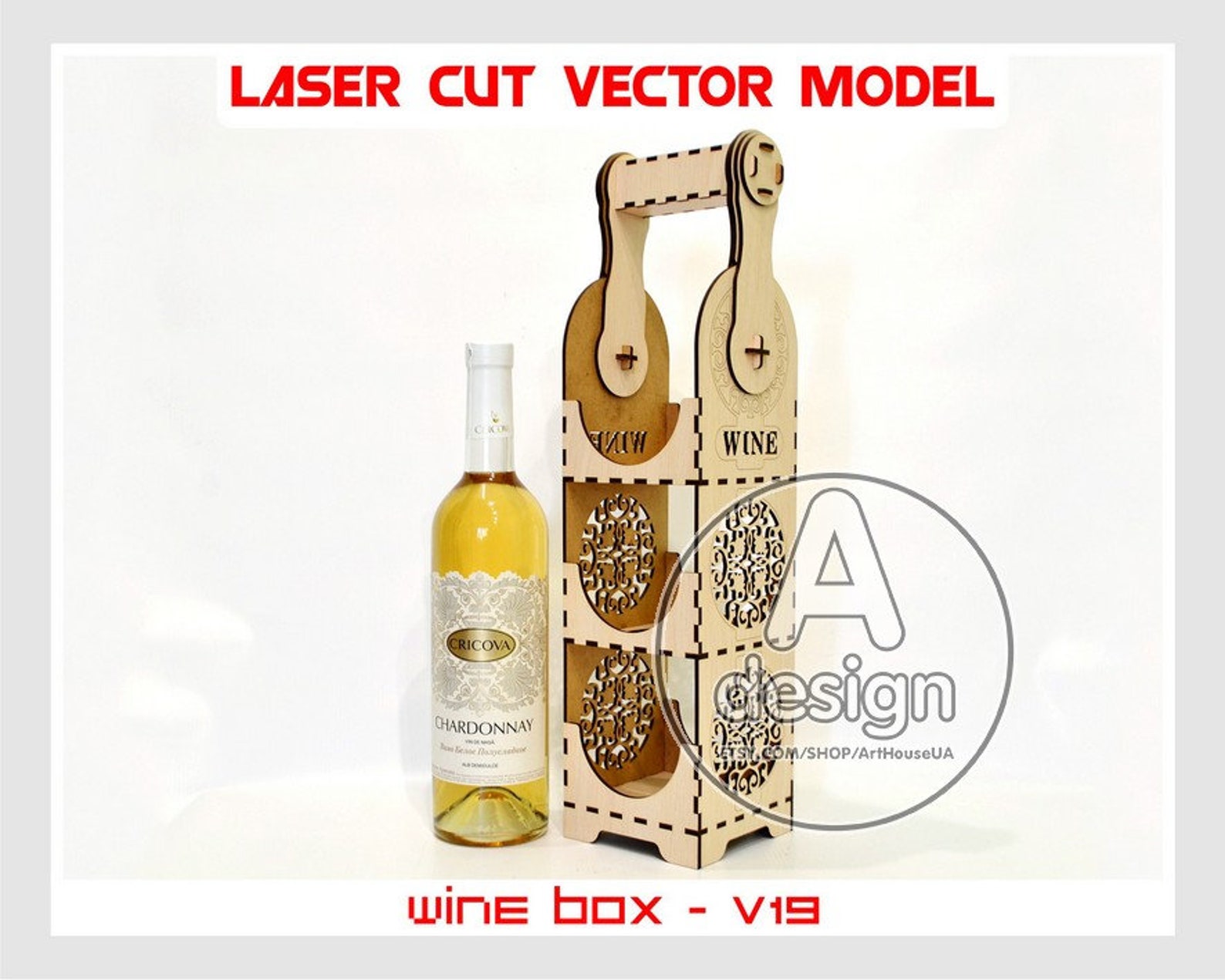 Wine Box Wineboxv19 Wood Wine Box Plywood Wine Box Vine Etsy