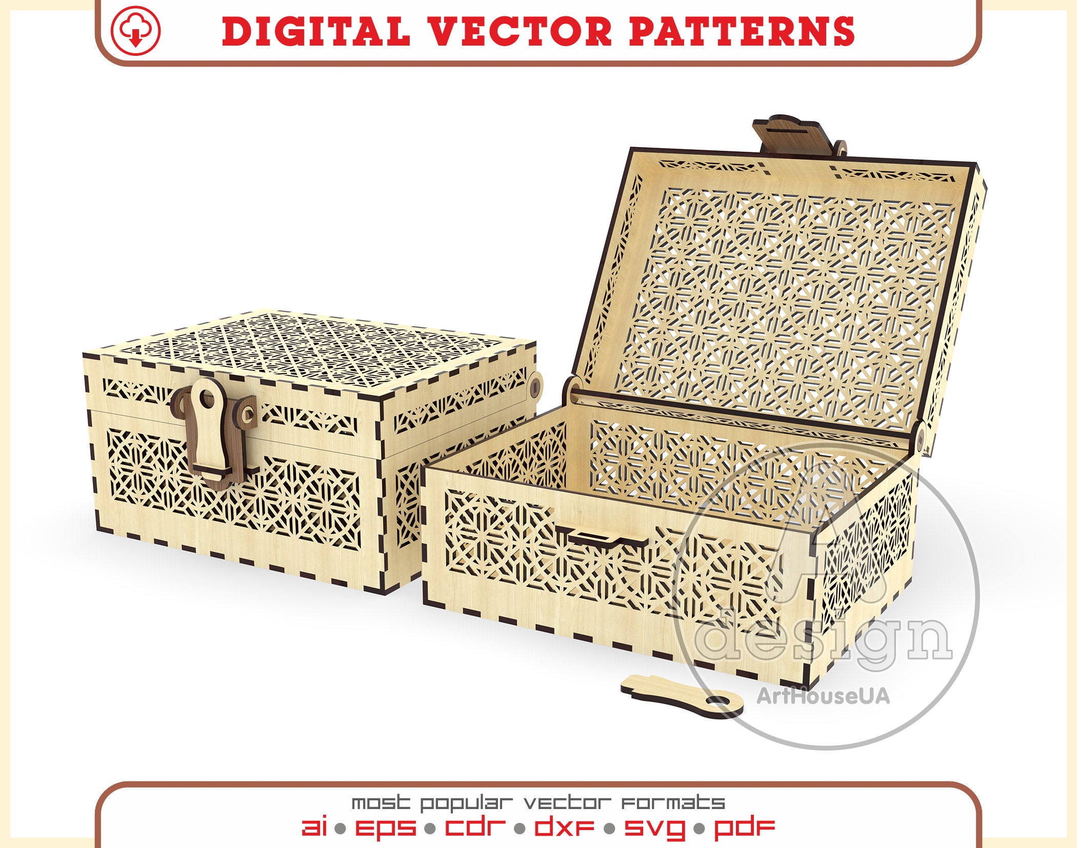 Jewelry Box SVG Vector for Laser Cut Unique Box for Threads Etsy UK