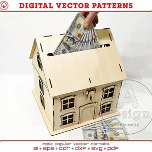 Bruidsdoos, Bruiloftskaartdoos, Bruiloftspaarpot, Spaarpot, Bruiloftskaartgeldhouder-doos, Lasergesneden vectormodel, cnc-model, Cnc, WCB - V1