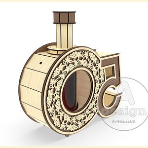 May include: Wooden wine bottle holder shaped like the number 50, with a decorative grapevine design. The holder has a slot for a bottle and a removable top.