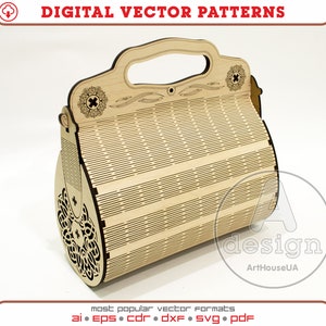 Clutch Tasche, Abendtasche, Holztasche, Seidenkupplung, Holzkupplung, Clutch Geldbörse, handgefertigte Handtasche, Sperrholzkupplung, Laserschnitt, Cnc-Datei, Cl-24