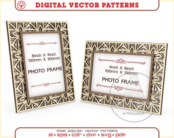 Cornice portafoto a strati, file SVG per taglio laser, decorazione da parete o da tavolo. Vettore