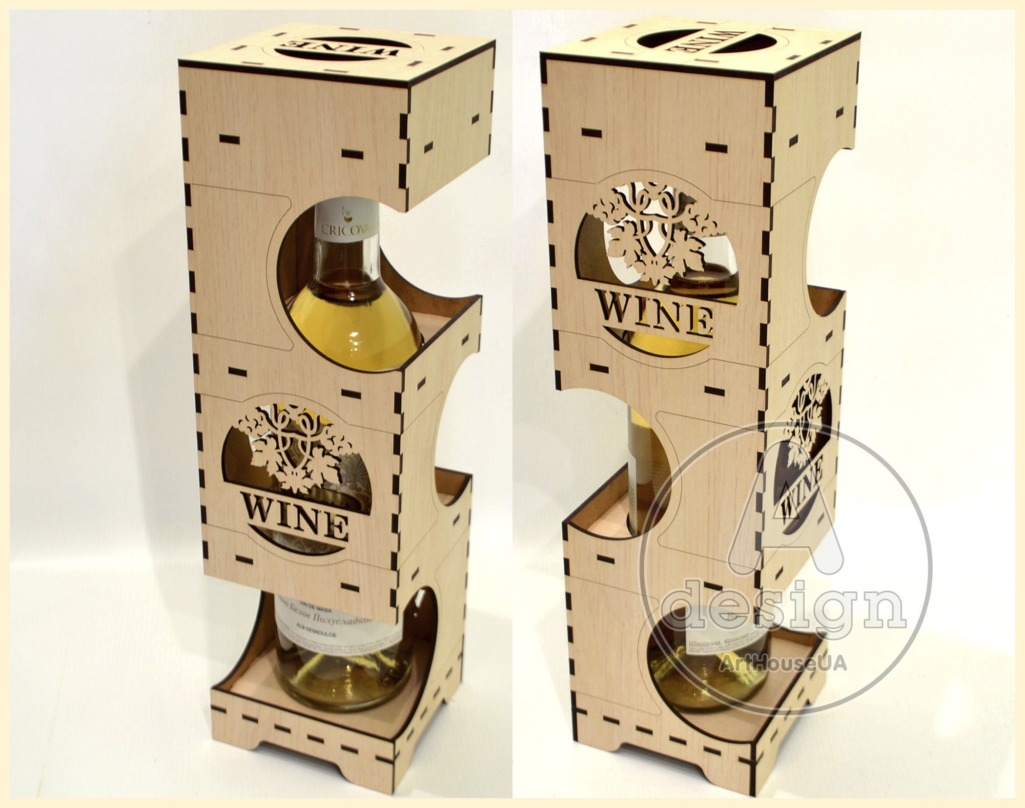 Wine Box Vector Wineboxv18 Wine Box Laser Cut File Plywood Etsy