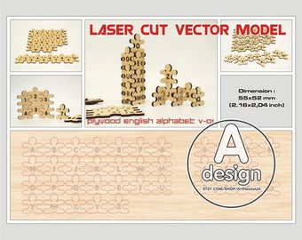 Human Figure EnglishAlphabet Laser Cut SVG Vector File Download