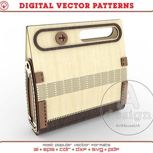 Clutch Tasche, Abendtasche, Holztasche, Seidenkupplung, Holzkupplung, Clutch Geldbörse, handgefertigte Handtasche, Sperrholz-Kupplung, Laser geschnitten, Cnc-Datei, Cl-59