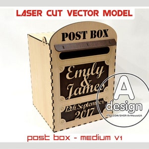 Vetor de corte a laser de caixa de cartão de casamento, arquivo de corte a laser de caixa de correio de casamento, caixa de dinheiro, caixa de correio, decoração de casamento, arquivos a laser SVG, DXF, CNC, V2