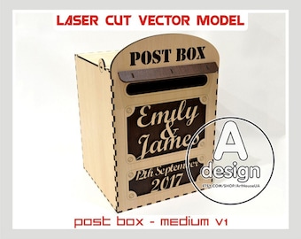 Hochzeitskarte Briefkasten SVG Laserschnittdatei Holz M Größe Empfangsbox Halter
