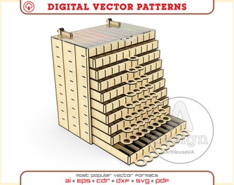 100 stylos plume stylo collection étui de rangement découpé au laser fichier vectoriel et utilisateur de Glowforge, porte-stylo de collection pour bureau, fichier SVG porte-stylos