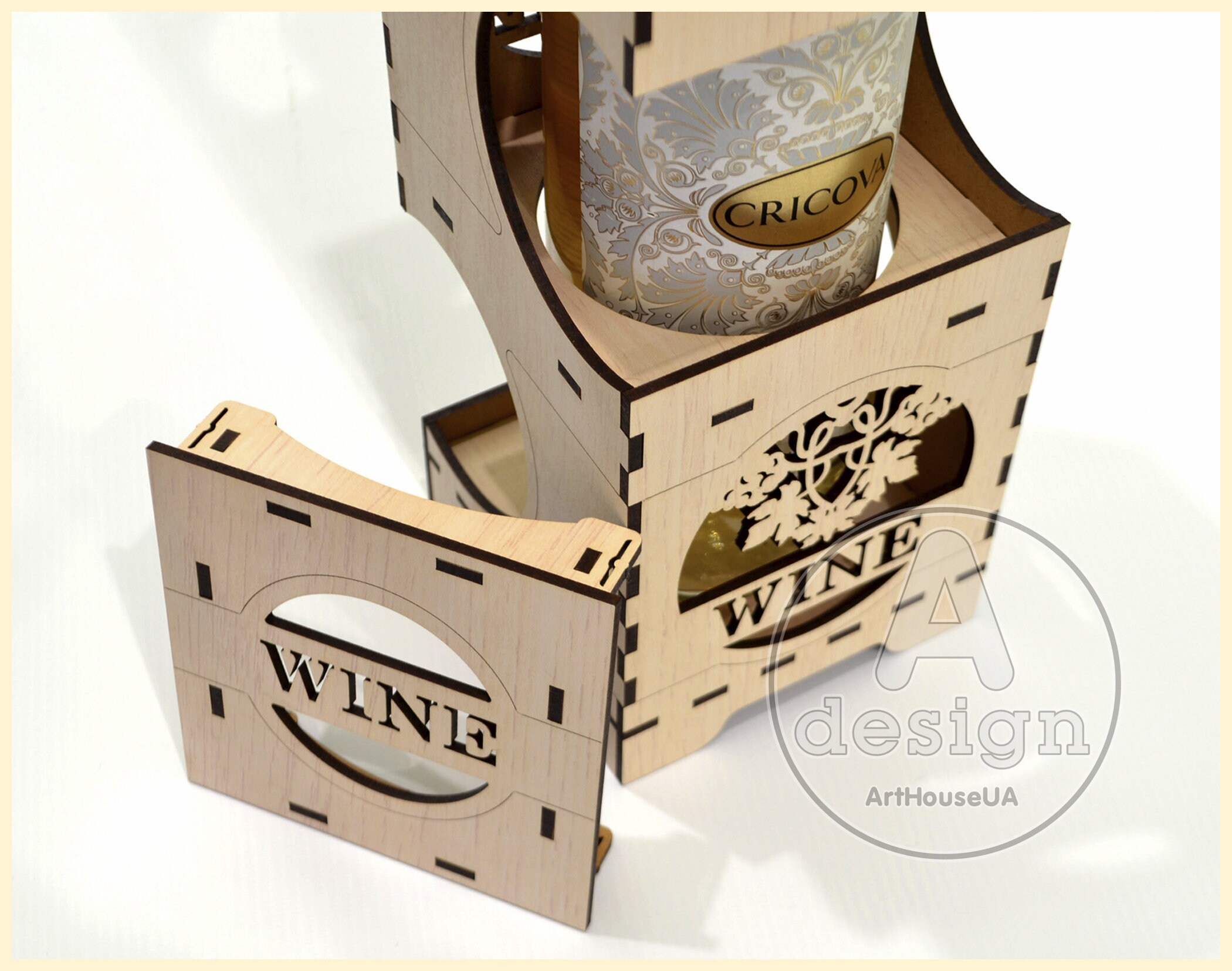 Wine Box Vector Wineboxv18 Wine Box Laser Cut File Plywood Etsy Canada