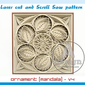 Mandala vector, Mandala Scroll Saw pattern, Mandala Laser cut, Scroll Saw PDF, Multilayered Mandala, Mandala Cnc, Mandala SVG, MLP-V4