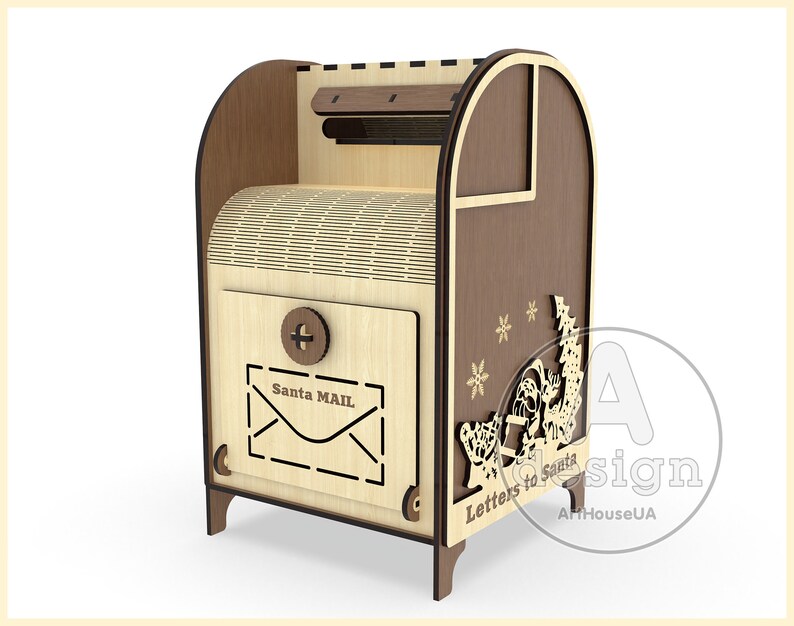 Letters to Santa Mailbox SVG File Laser Cutter Machines and Glowforge ...