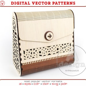 Clutch Tasche, Abendtasche, Holztasche, Seidenkupplung, Holzkupplung, Clutch Geldbörse, handgefertigte Handtasche, Sperrholz-Kupplung, Laser geschnitten, Cnc-Datei, Cl-67