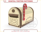 Letters to Santa Mailbox SVG file laser cutter machines and Glowforge, Christmas Santa Claus Mail Box, North Pole Express box, Post Box file