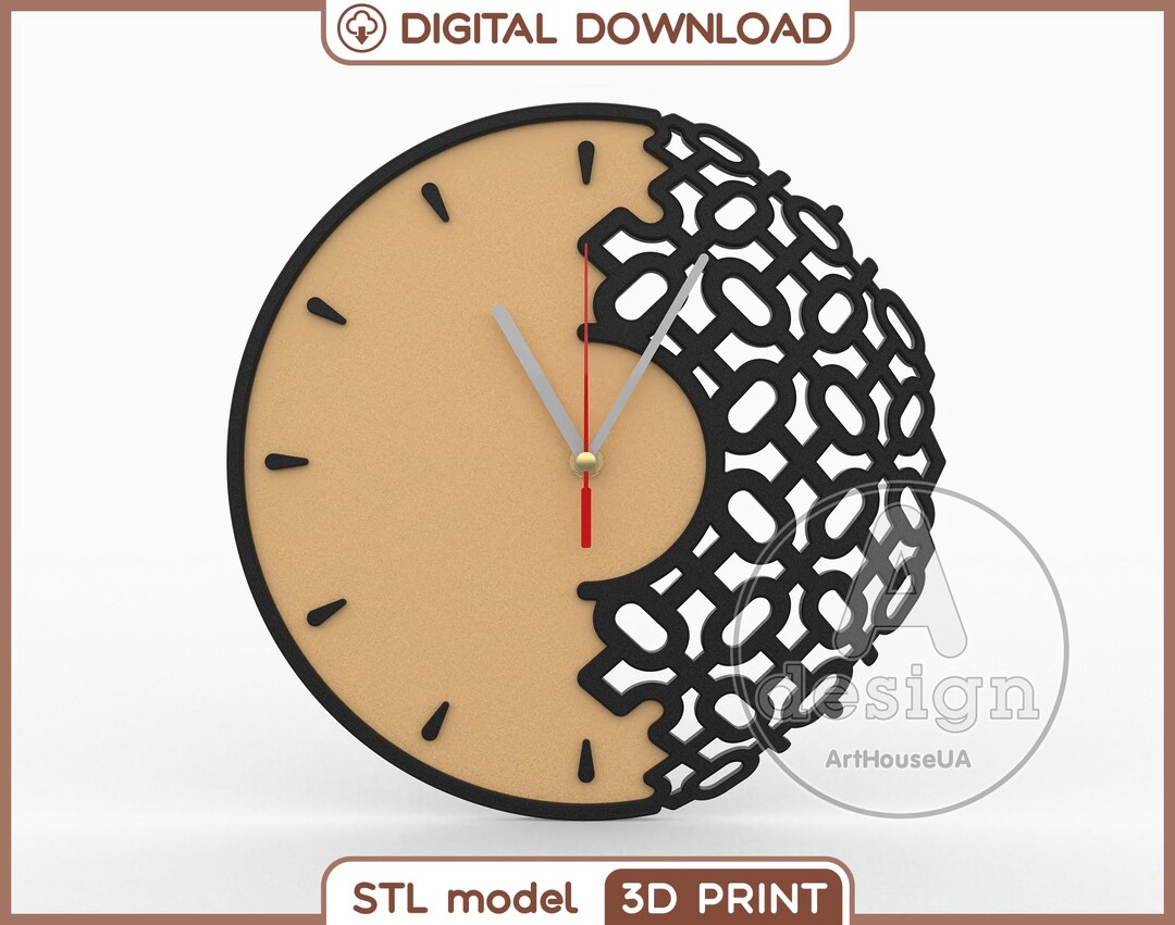 3D Print Wall Clock STL - Modern Decor Design - DIY Home Clock File - Etsy