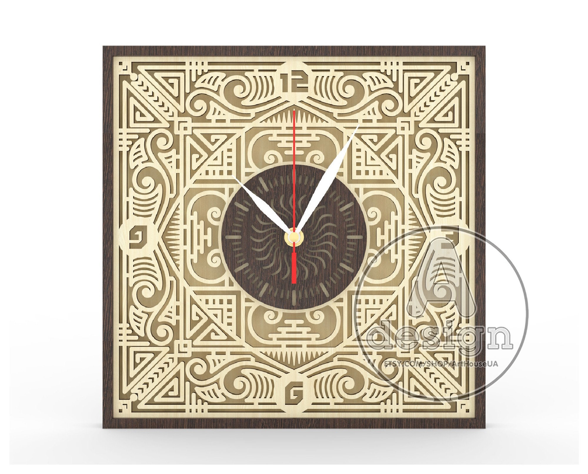 Wall Clock Pattern, Clock Vector, Clock Laser Cut, Laser Cut Files ...