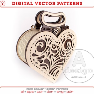 Pochette, sac de Noël, sac en bois, pochette en bois, sac à main en bois, sac à main en bois, sac à main en contreplaqué, vecteur laser, fichier SVG, fichier Cnc, Cl-57