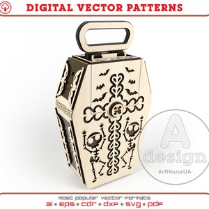 Clutch Tasche, Halloween Tasche, Holztasche, Sarg Clutch, Holz Clutch, Clutch Geldbörse, offin Handtasche, Sperrholz Clutch, SVG Datei, Cnc Datei, Cl-49