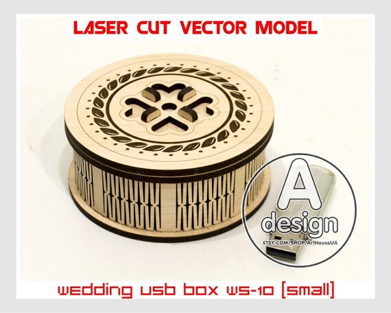 Cnc files Wooden small box Wedding story WS-11 Wedding USB case Wedding USB box Love story Laser cut vector model Instant download