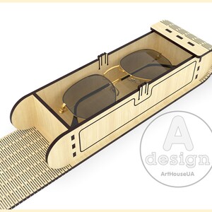 Glasses Storage Case SVG Laser Cut File Wooden Eyeglass Holder Box Design image 6