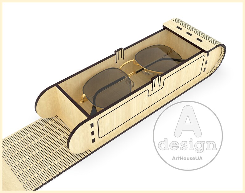 Glasses Storage Case SVG Laser Cut File Wooden Eyeglass Holder Box Design image 6